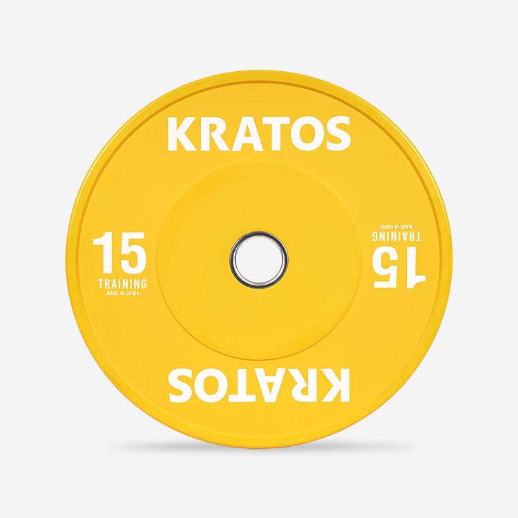 크라토스 역도연습용 컬러 중량원판 범퍼 플레이트 15KG